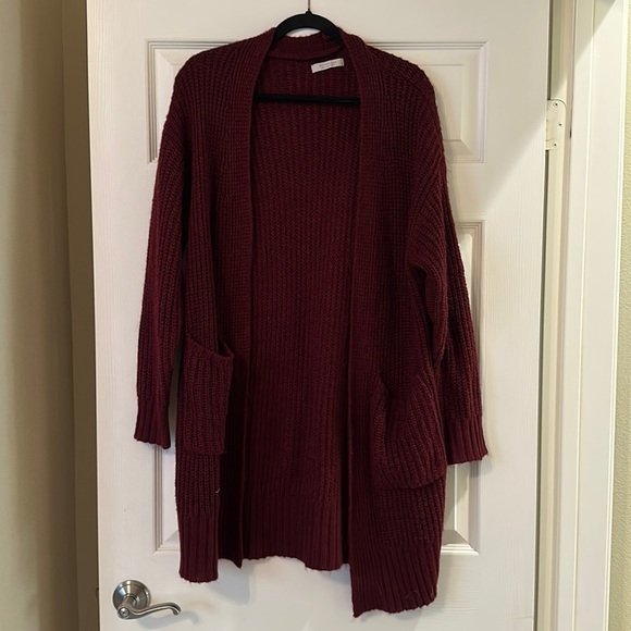 Active USA Sweaters Active Usa Dark Red Cardigan Poshmark